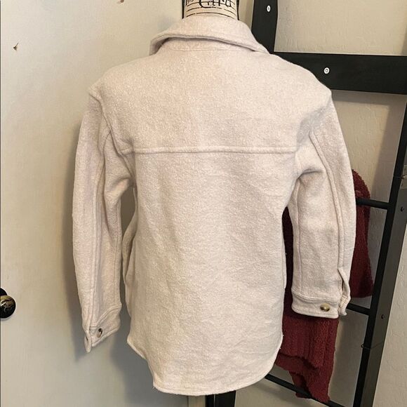 Wilfred Free The Ganna Shirt Jacket Cream Button Closure Pockets Shacket Modern - Picture 12 of 16